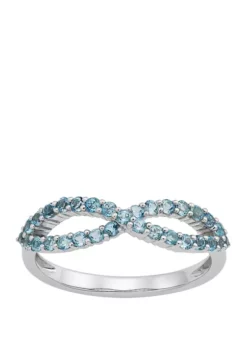 Cheap โ๏ธ Swiss Blue Topaz Infinity Ring in 10K White Gold by Belk & Co. โ
