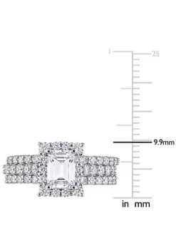 Best deal 😍 Lab Created Created Moissanite Square Halo Bridal Ring Set in Sterling Silver by Belk & Co. 😍 -DealsBelk & Co. Store Belk 742