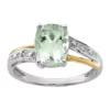 Promo 🤩 1.91 ct. t.w. Green Quartz and 1/10 ct. t.w. Diamond Ring in Sterling Silver and 14K True Two Tone Gold by Belk & Co. 😀
