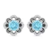 Budget 🎉 2 ct. t.w. Blue and White Topaz Flower Earrings, Sterling Silver by Belk & Co. 😀