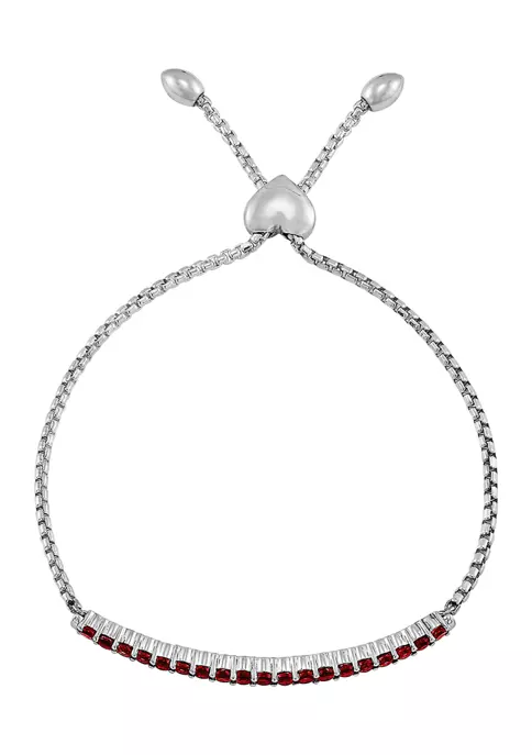 New 🤩 1.71 ct. t.w. Created Garnet Bolo Bracelet in Sterling Silver by Belk & Co. 🌟 2 New 🤩 1.71 ct. t.w. Created Garnet Bolo Bracelet in Sterling Silver by Belk & Co. 🌟 - Image 2