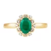 New 🛒 1/10 ct. t.w. Diamond and Emerald Ring in 10K Yellow Gold by Belk & Co. ✨