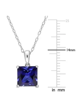 Best reviews of ✔️ 3.06 ct. t.g.w. Created Blue Sapphire Solitaire Pendant with Chain in Sterling Silver by Belk & Co. 😍 -DealsBelk & Co. Store Belk 7470