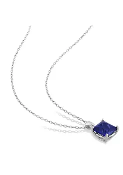 Best reviews of ✔️ 3.06 ct. t.g.w. Created Blue Sapphire Solitaire Pendant with Chain in Sterling Silver by Belk & Co. 😍 -DealsBelk & Co. Store Belk 7471