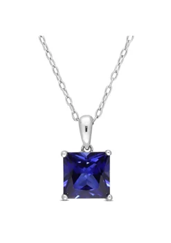 Best reviews of ✔️ 3.06 ct. t.g.w. Created Blue Sapphire Solitaire Pendant with Chain in Sterling Silver by Belk & Co. 😍 -DealsBelk & Co. Store Belk 7473