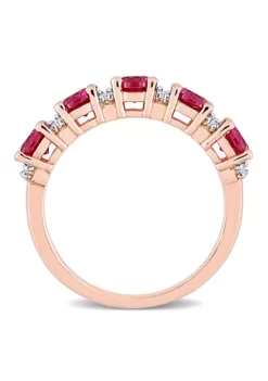 Best reviews of 🎉 Lab Created Created Ruby and Created White Sapphire Semi Eternity Ring in Rose Gold Plated Sterling Silver by Belk & Co. 🧨 -DealsBelk & Co. Store Belk 7500