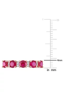Best reviews of 🎉 Lab Created Created Ruby and Created White Sapphire Semi Eternity Ring in Rose Gold Plated Sterling Silver by Belk & Co. 🧨 -DealsBelk & Co. Store Belk 7501