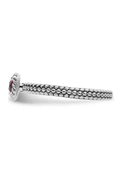 Best Sale 😀 Lab Created 1/3 ct. t.w. Checker-cut Created Ruby Antiqued Stackable Expressions Ring in Sterling Silver by Belk & Co. 👏 -DealsBelk & Co. Store Belk 7522