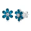 Discount 🎁 Londen Blue Topaz Flower Stud Earrings in 925 Sterling Silver by Belk & Co. 🛒