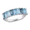 Best reviews of 🔥 2.5 ct. t.w. Blue Topaz Semi-Eternity Ring in Sterling Silver by Belk & Co. 🎁