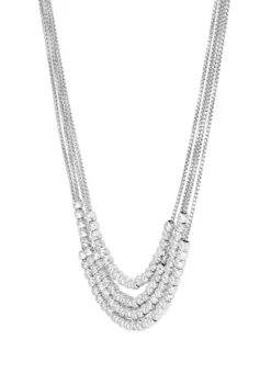Brand new ⭐ 4 Row Beaded Layered Necklace in Sterling Silver by Belk & Co. 🔔 -DealsBelk & Co. Store Belk 7558