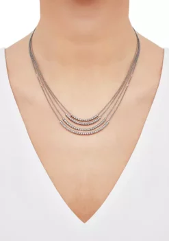 Brand new ⭐ 4 Row Beaded Layered Necklace in Sterling Silver by Belk & Co. 🔔 -DealsBelk & Co. Store Belk 7560