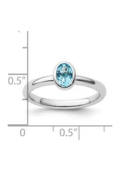 Brand new 🤩 1/2 ct. t.w. Oval Blue Topaz Stackable Expressions Ring in Sterling Silver by Belk & Co. 😉 -DealsBelk & Co. Store Belk 7565