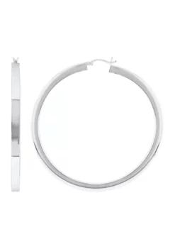 Coupon 🔥 Square Tube Round Hoop Earrings in Sterling Silver by Belk & Co. ❤️