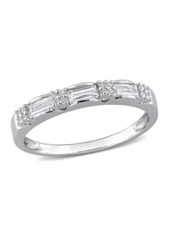 Wholesale ๐ 3/8 ct. t.w. Created Moissanite Semi-Eternity Ring in Sterling Silver by Belk & Co. ๐งจ