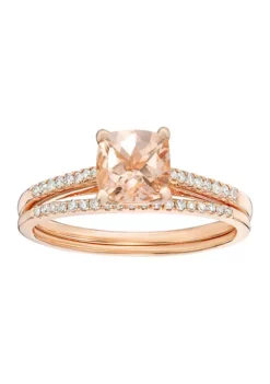 Best reviews of ✨ 1 ct. t.w. Morganite and 1/7 ct. t.w. Diamond Bridal Set Ring in 10K Rose Gold by Belk & Co. 😍 -DealsBelk & Co. Store Belk 7590