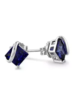 Best deal 🥰 Lab Created Created Blue Sapphire Stud Earrings in Sterling Silver by Belk & Co. ✨