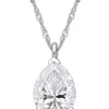 Coupon 🎁 2 ct. t.w. Created Moissanite Pear-Cut Solitaire Pendant with Chain in 14K White Gold by Belk & Co. 🎉