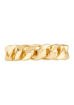 Outlet 🎉 Curb Design Band Ring in 10K Yellow Gold by Belk & Co. ⌛