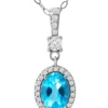 Best reviews of ✨ 1.5 ct. t.w. Blue Topaz and Created White Sapphire Pendant on 18 Inch Chain, Sterling Silver by Belk & Co. 🎉