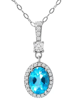 Best reviews of ✨ 1.5 ct. t.w. Blue Topaz and Created White Sapphire Pendant on 18 Inch Chain, Sterling Silver by Belk & Co. 🎉 -DealsBelk & Co. Store Belk 7650