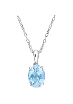 Discount 😍 2.5 ct. t.g.w. Sky Blue Topaz Solitaire Pendant with Chain in Sterling Silver by Belk & Co. ✔️