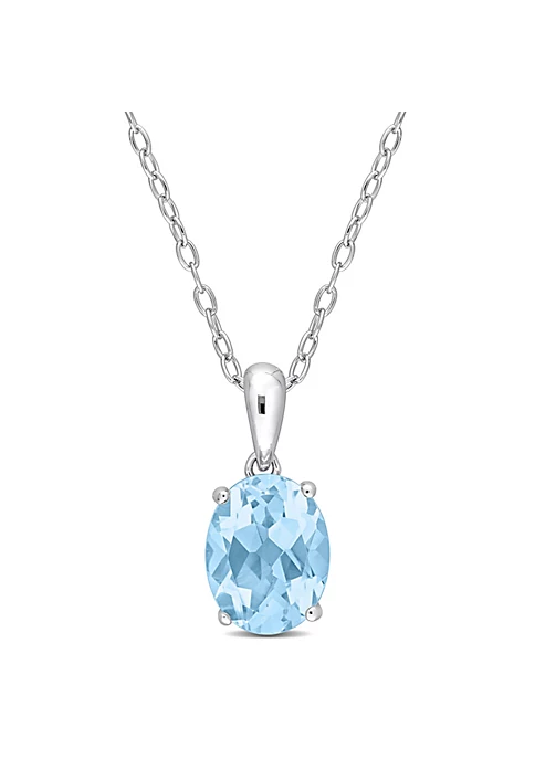 Discount 😍 2.5 ct. t.g.w. Sky Blue Topaz Solitaire Pendant with Chain in Sterling Silver by Belk & Co. ✔️ 6 Discount 😍 2.5 ct. t.g.w. Sky Blue Topaz Solitaire Pendant with Chain in Sterling Silver by Belk & Co. ✔️ - Image 6