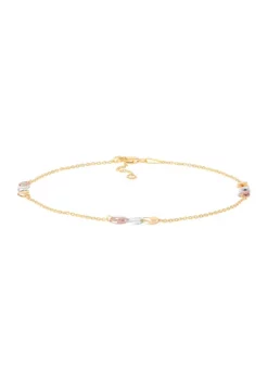Best reviews of 👏 Triple Hollow Heart Station on Cable Chain Anklet in 10K Yello, White, and Rose Gold by Belk & Co. 🔥