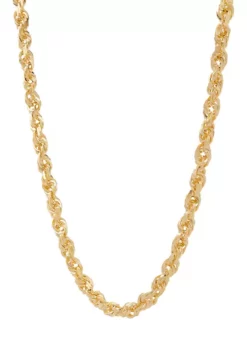 Wholesale 🎉 5.5 Millimeter Solid Glitter Rope Chain in 14K Yellow Gold by Belk & Co. ⭐