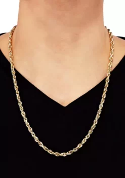 Wholesale 🎉 5.5 Millimeter Solid Glitter Rope Chain in 14K Yellow Gold by Belk & Co. ⭐ -DealsBelk & Co. Store Belk 7697