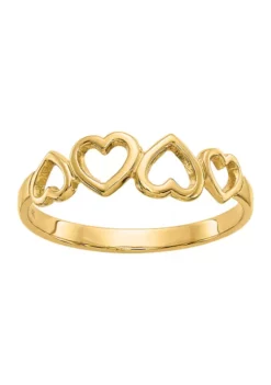 New 🔔 14K Yellow Gold Heart Ring by Belk & Co. 😍