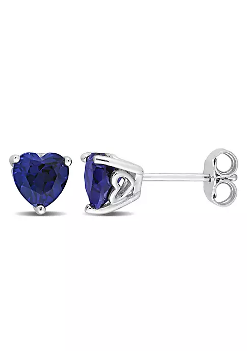 Best Pirce ๐งจ Lab Created 1.8 CT TGW Heart Shape Created Blue Sapphire Earrings in Sterling Silver by Belk & Co. ๐ 4 Best Pirce ๐งจ Lab Created 1.8 CT TGW Heart Shape Created Blue Sapphire Earrings in Sterling Silver by Belk & Co. ๐ - Image 4