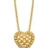 New 🧨 14K Yellow Gold Diamond Cut Heart Slide Necklace by Belk & Co. ⭐