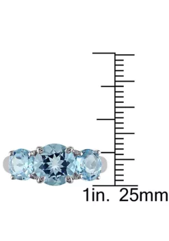 Brand new ⭐ 4.38 ct. t.g.w. Sky Blue Topaz 3-Stone Ring in Sterling Silver by Belk & Co. 🎁 -DealsBelk & Co. Store Belk 775