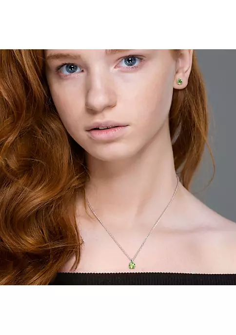 Flash Sale ๐ 4 1/2 CT TGW Peridot Solitaire Stud Earring and Pendant with chain Set in Sterling Silver by Belk & Co. ๐งจ 5 Flash Sale ๐ 4 1/2 CT TGW Peridot Solitaire Stud Earring and Pendant with chain Set in Sterling Silver by Belk & Co. ๐งจ - Image 5