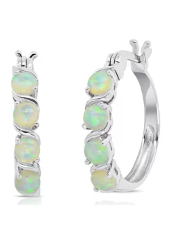 Top 10 🌟 Round Created Opal Statement Hoop Earrings in Sterling Silver (0.9 Inches) by Belk & Co. ⭐ -DealsBelk & Co. Store Belk 7758