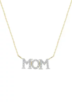Discount ⌛ 1/10 ct. t.w.. Diamond Mom Necklace in 10K Yellow Gold by Belk & Co. 🎉