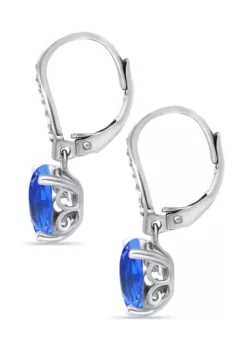 Best Pirce 🌟 5.10 ct. t.w. Nano Blue Sapphire & Created White Sapphire Drop Earrings in Sterling Silver by Belk & Co. 🤩 -DealsBelk & Co. Store Belk 7769
