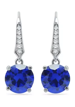 Best Pirce 🌟 5.10 ct. t.w. Nano Blue Sapphire & Created White Sapphire Drop Earrings in Sterling Silver by Belk & Co. 🤩 -DealsBelk & Co. Store Belk 7771