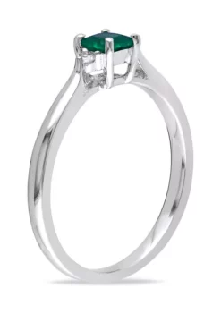 Wholesale 😍 1/5 ct. t.w. Created Emerald and Diamond Accent Promise Ring in Sterling Silver by Belk & Co. 👍 -DealsBelk & Co. Store Belk 7778