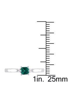 Wholesale 😍 1/5 ct. t.w. Created Emerald and Diamond Accent Promise Ring in Sterling Silver by Belk & Co. 👍 -DealsBelk & Co. Store Belk 7779