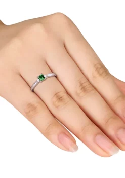 Wholesale 😍 1/5 ct. t.w. Created Emerald and Diamond Accent Promise Ring in Sterling Silver by Belk & Co. 👍 -DealsBelk & Co. Store Belk 7780