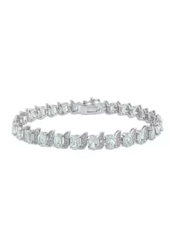 Flash Sale 😀 11.20 ct. t.g.w. Aquamarine and Diamond Accent Tennis Bracelet in Sterling Silver by Belk & Co. 🔔 -DealsBelk & Co. Store Belk 7790