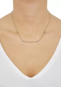 Cheapest 🥰 Dangle Love Station Necklace in 10K Yellow Gold by Belk & Co. 🎁 -DealsBelk & Co. Store Belk 7798