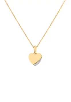 Top 10 🌟 1/10 ct. t.w. Diamond Heart Pendant Necklace in 10K Yellow Gold by Belk & Co. 🔔