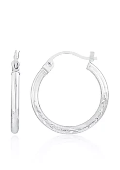 New 💯 Hoop Earrings in 14K White Gold by Belk & Co. 💯