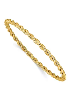 Hot Sale 🎉 14K Yellow Gold Polished Twist Slip-On Bangle by Belk & Co. 🎁 -DealsBelk & Co. Store Belk 7842