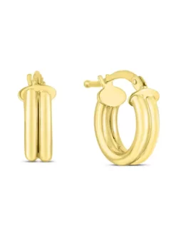 Wholesale 👍 14 Karat Yellow Gold 2-Row Hoop Earring by Belk & Co. 😉