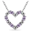 Best deal 😀 1.16 ct. t.w. Amethyst and Diamond Heart Necklace, Sterling Silver by Belk & Co. 🧨