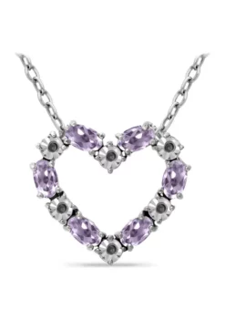 Best deal 😀 1.16 ct. t.w. Amethyst and Diamond Heart Necklace, Sterling Silver by Belk & Co. 🧨 -DealsBelk & Co. Store Belk 7869